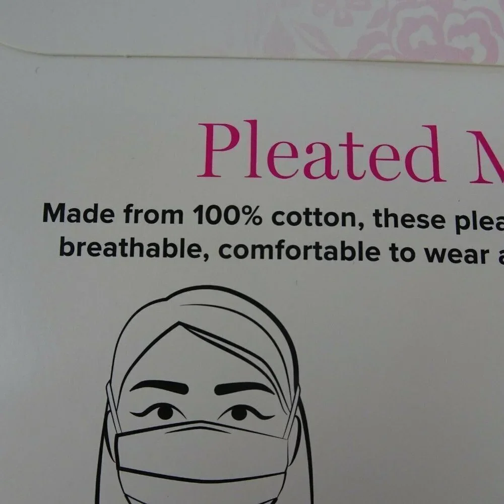 Clearance!💎5/$25 Vera Bradley 2-Pack Pleated Cloth Face Masks Blue